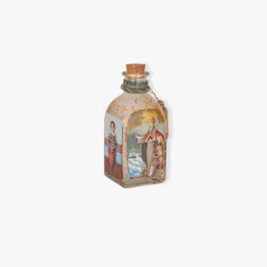 Bottiglia della manna di San Nicola 500ml in vetro antichizzato dipinta a mano