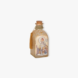 Bottiglia della manna di San Nicola 250ml in vetro antichizzato dipinta a mano