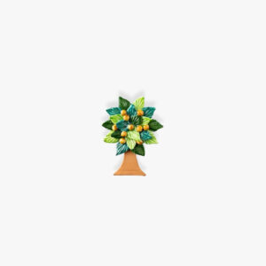 Albero della vita in ceramica smaltata (13cm): Limone, Ulivo e Arancio