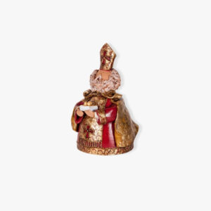 San Nicola in terracotta e foglia d'oro - 30 cm